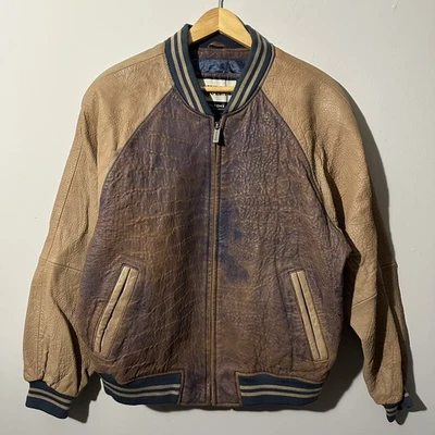 Chaqueta de bombardero de cuero vintage Wilsons M. Julian para hombre talla grande Foto 1 de 4
