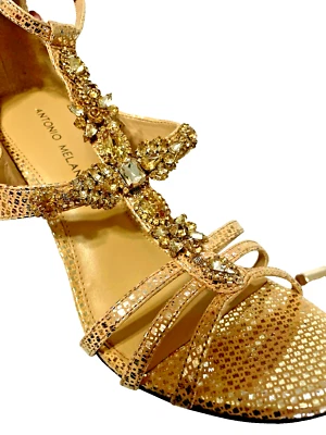 Antonio Melani 4" High Heel Shoes Glamorous 9M  Rhinestone Embellished Formal - Image 1 of 4