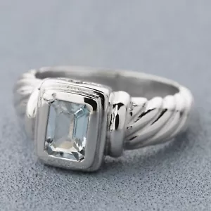 Blue Topaz Ring, Engagement Ring, Dainty Ring, Everly Ring, Gift For Her - Picture 1 of 5