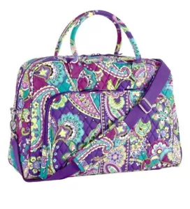 Vera Bradley Blue Floral Paisley Large Travel Duffel Weekender Bag - Picture 1 of 10