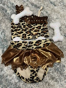 Custom Dance Costume Solo Girls Size 6-7 Jungle, leopard, Flintstone, 3 Piece - Picture 1 of 8