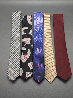 Lote de 5 corbatas ajustadas/estrechas/delgadas para hombre Foto 1 de 4