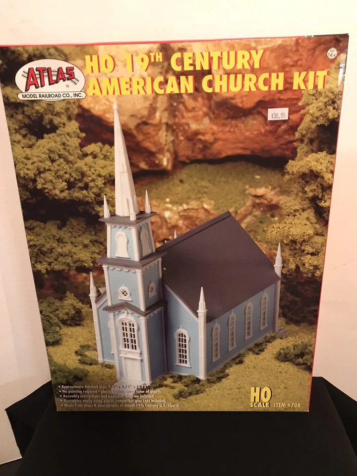 Atlas #708 -HO 19th Century American Church Building Kit -NIB - Image 1 of 1