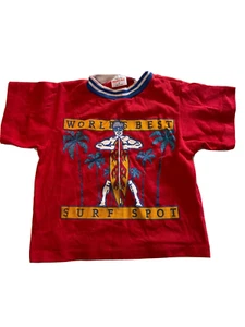 Boys Youth HEALTH-TEX Vintage Worlds Best Surf Sport Single Stitch Shirt Sz 6 - Picture 1 of 4