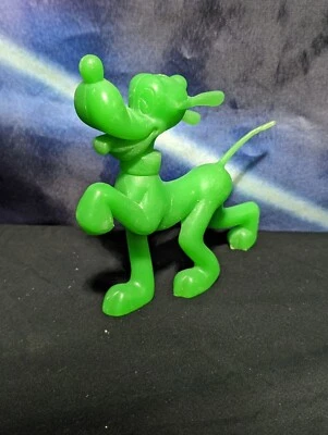 Винтажный Луис МАРКС Дисней Плуто Дог Зеленый Пластиковая Фигурка 6" 1970 Красивая форма - Изображение 1 из 2