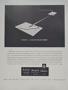 1942 Rollins Burdick Hunter Company Fortune 2. Weltkrieg Druck Anzeige Q3 Versicherungsschlüssel - Bild 1 von 2