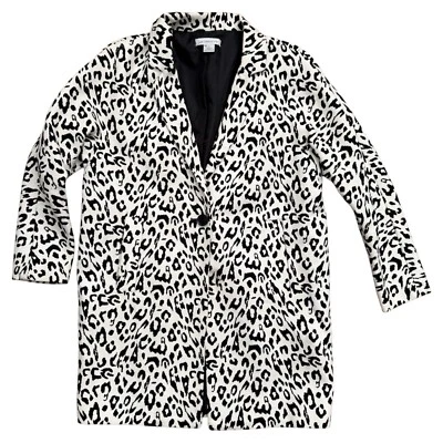 Chaqueta Abrigo de Invierno LIZ CLAIBORNE Para Mujer Blanco y Negro Estampado Dálmata-PEQUEÑA Foto 1 de 4