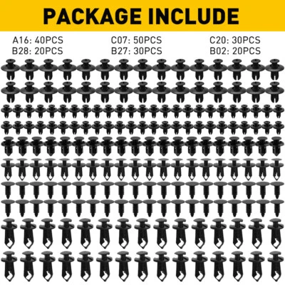 190X Clips de coche para agujero remaches de plástico retenedor guardabarros pasador de empuje sujetador parachoques Foto 1 de 4