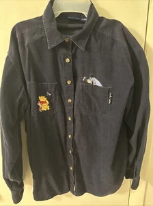 Vintage Disney Store Winnie The Pooh Long Sleeve Button Up Shirt Size XL - Picture 1 of 16