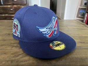 Hat Club Exclusive Icy UV Los Angeles Angels 50th Anniversary 7 Navy - Picture 1 of 4