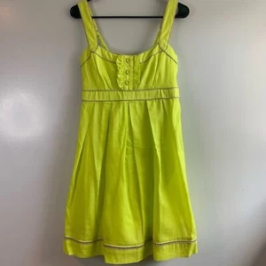 NWT Neon Yellow Jessica Simpson Sleeveless Babydoll Ruffle Dress Size M - Picture 1 of 12