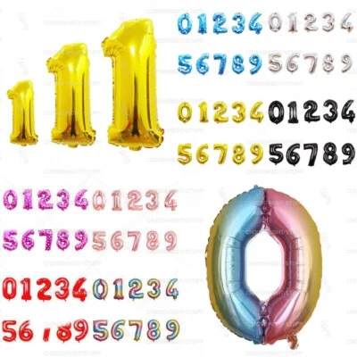 PANNU DESIGN Number Balloons 16" 40" Large Mini Birthday Party Foil Helium Balloon 0123456789