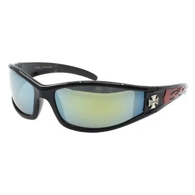 Gafas de sol Choppers envolventes para motociclista tonos rojo diseño llamas Foto 1 de 4