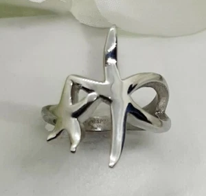 Starfish Ring Stainless Steel 2 Mother And Child Silver No Stone, No Tarnish - Picture 1 of 11