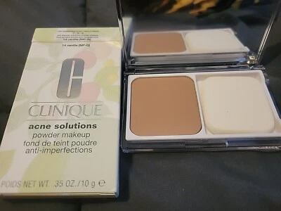 Clinique Acne Solutions Powder Makeup 14 Vanilla (MF-G) .35oz NEW IN BOX - Image 1 of 2