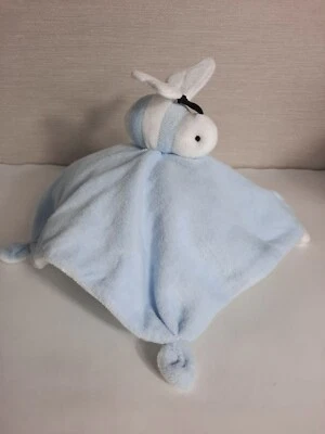 Burts Bees Azul Orgánico Bebé Lovey Manta de Seguridad Esquinas Anudadas Ala Arrugada Foto 1 de 4