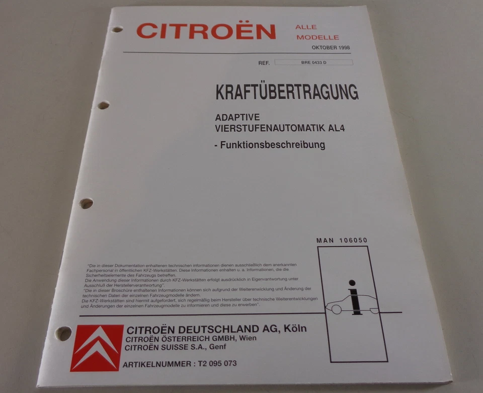 Manual de Taller Citroën Zx / Xsava / Etc. Adaptable Vierstufenautomatik Al 4 - Imagen 1 de 1