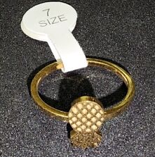 Upside Down Pineapple Ring Size 7 Gold Colored Swinger Theme Fast USA Shipping