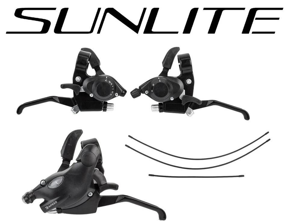 Combo SHIFTER Sunlite Handlebar ATB Right & Left 3x8 or 3x7 w/BRAKE Lever - Image 1 of 1
