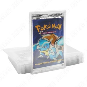 Pokemon Protective Clear Case for Single Booster Packs (x10 Cases + 10 Sleeves) - Picture 1 of 9