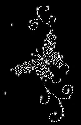 XXL STRASSSTEINE SCHMETTERLING BÜGELBILD HOTFIX APPLIKATION STRASS BUTTERFLY - Bild 1 von 3