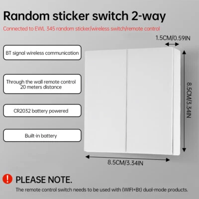 eWeLink 2.4GHz Wireless Remote Control Wall Light Switch No Wiring 1/2/3 Way 3V - Image 1 of 4