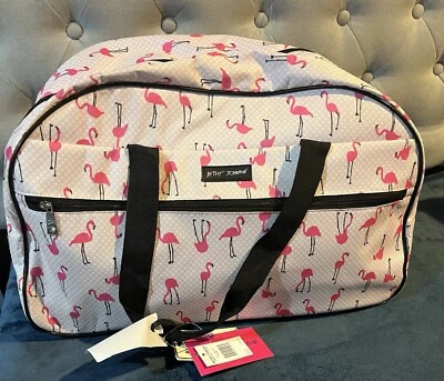 Bolsa de equipaje Betsey Johnson Flamingo 22" con ruedas viaje de fin de semana nueva Foto 1 de 4