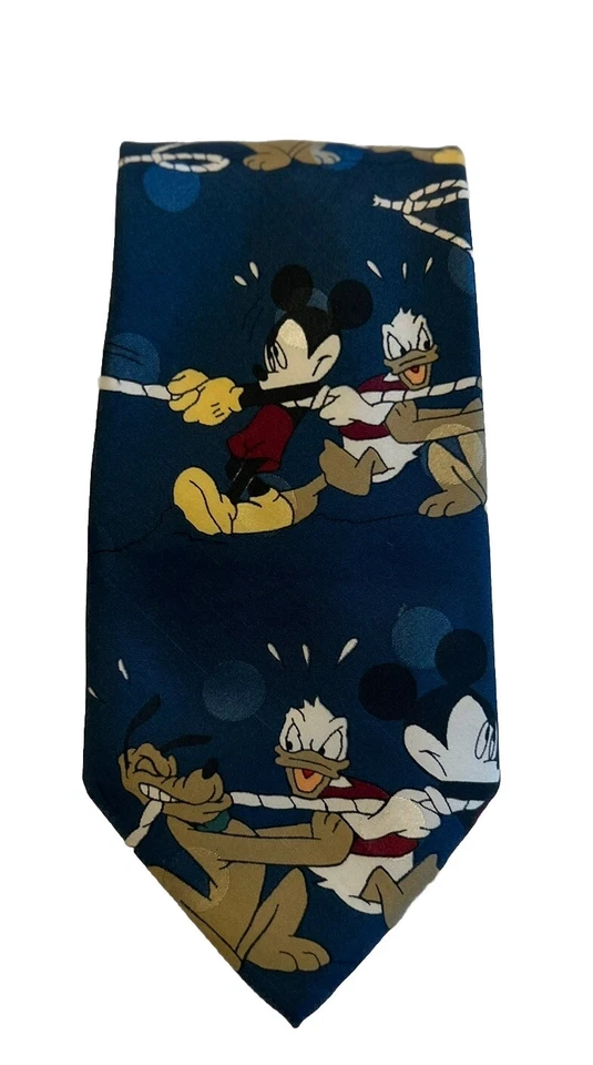 "Corbata azul Mickey Unlimited de colección de los años 90 3,75"" corbata italiana para hombre Mickey Mouse" Foto 1 de 4