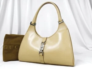 Gucci Jackie GG All leather Beige Shoulder Hand Bag Authentic w/Storage bag - Picture 1 of 14