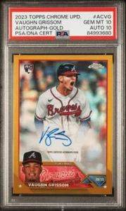 2023 Topps Chrome Update Vaughn Grissom Gold Auto /50 PSA 10 - Picture 1 of 3