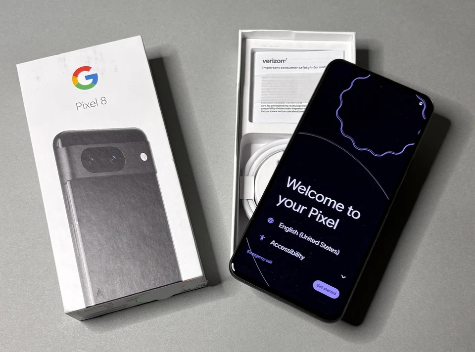 NEW Google Pixel 8 128GB Obsidian Black UNLOCKED Android GA03879-US 6.2in Screen - Image 1 of 1