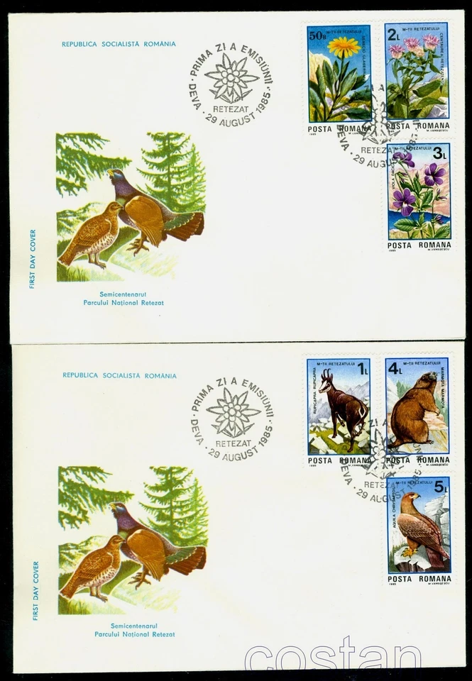 1985 Marmota,Eagle,Capercaillie,Chamois,Retezat National Park,Romania,M.4172,FDC - Image 1 of 1