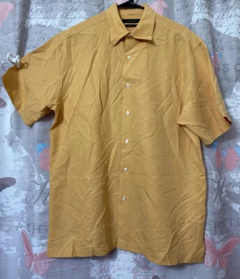 A(X)ist Men Button Up Silk Touch Orange Dress Shirt Size L Machine Washable - Image 1 of 4