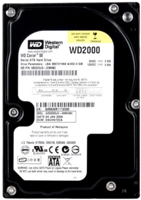 Western Digital Caviar SE WD2000JS 200GB Molex 7200RPM SATA II 8MB 3.5" Inch - Image 1 of 3