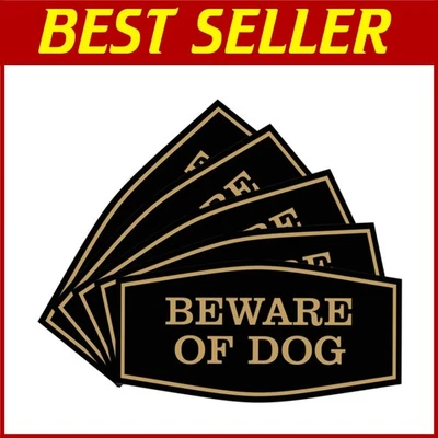 Elegante letrero de cuidado con el perro - negro/dorado duradero (paquete de 5) Foto 1 de 4