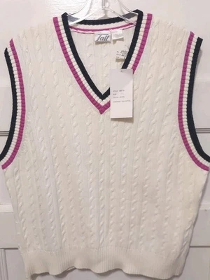 Nuevo con etiquetas Chaleco Suéter Atlético Cuello en V Tejido Blanco Talla X-Grande Cola Damas Foto 1 de 4