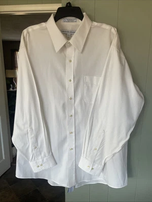 CAMISA DE VESTIR A MEDIDA AÑOS 80 100% ALGODÓN IRVINE PARK blanca para hombre talla 17,5 LG  Foto 1 de 4