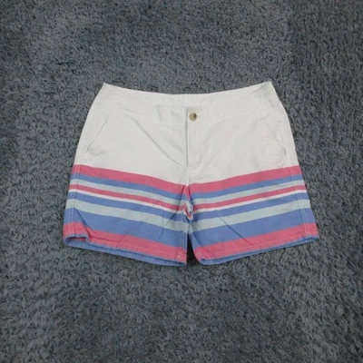 Columbia PFG Pantalones Cortos Mujer 10 Blanco Rosa Azul Rayas Algodón Informal Playa 32x6* Foto 1 de 4