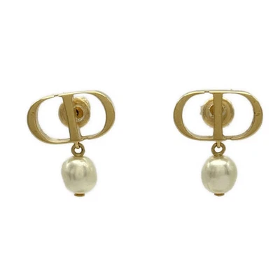 Auténticos Pendientes DIOR/ChristianDior PETIT CD Oro Crema Herrajes Imitación Perla Foto 1 de 3