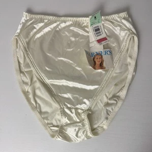 VTG Warner's Bright Shine Second Skin Satin Deadstock Cream Panty Medium - Picture 1 of 4