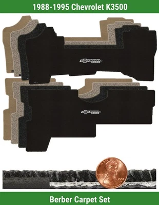 Заказной берберский коврик комплект для '88-95 Chevrolet K3500 с логотипом (2 штуки) #B0W - Изображение 1 из 4