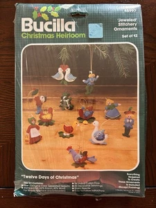 NEW SEALED Vintage BUCILLA "12 Days of Christmas" Felt Ornaments Kit #48997 - Picture 1 of 4