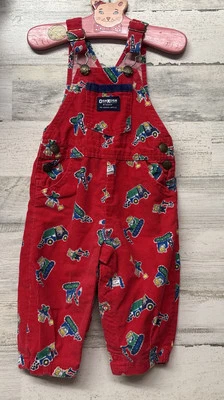Mono de colección OshKosh Vestbak niño pequeño 18 M pana construcción ratones rojo EE. UU. Foto 1 de 4