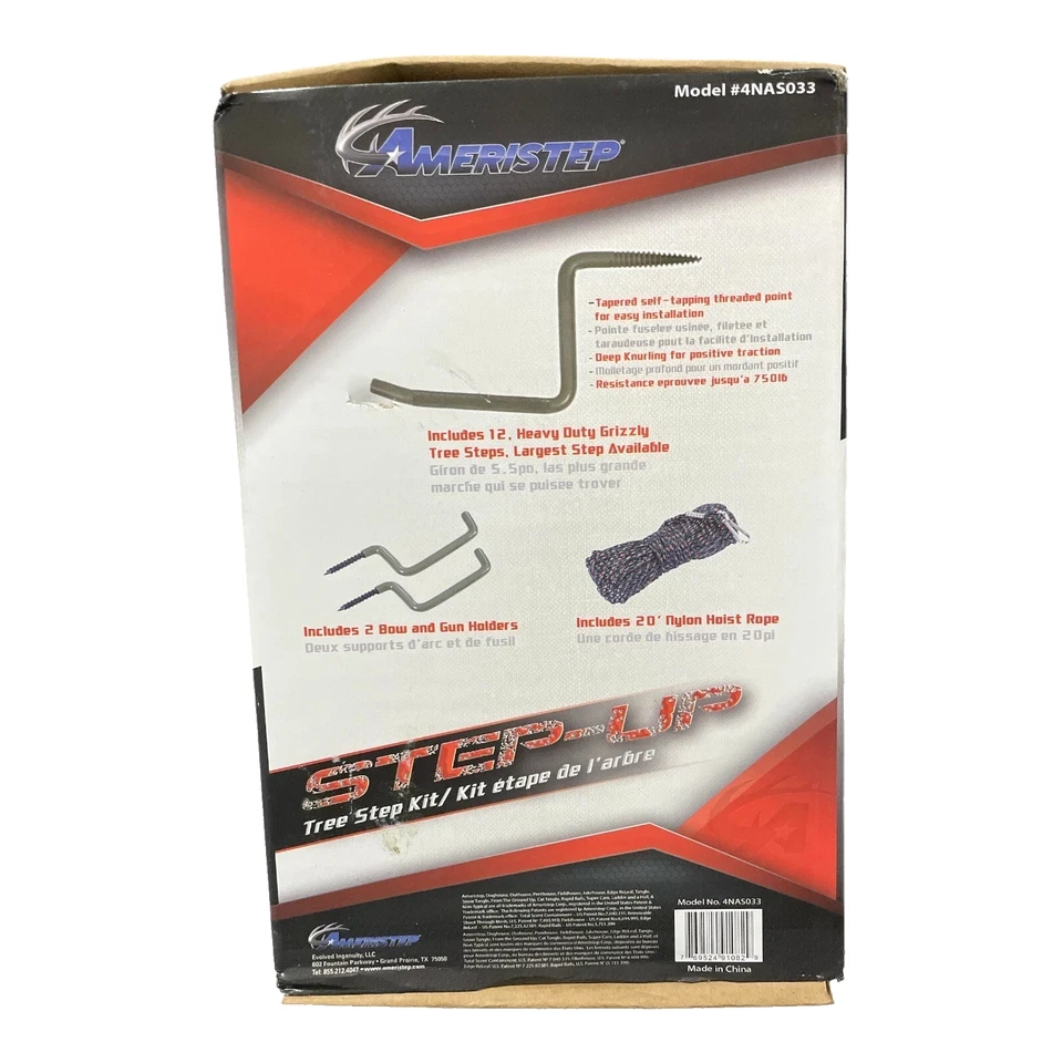 AMERISTEP TREE STEP 12 Pack with a 5.5" Step Area 2 Bow/Gun Holders & Hoist Rope - Image 1 of 2