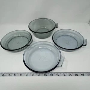 Rare PYREX Flameware Glass Cookware 4 Piece SET 1 - 832-B + 3 - 817-B VINTAGE - Picture 1 of 8