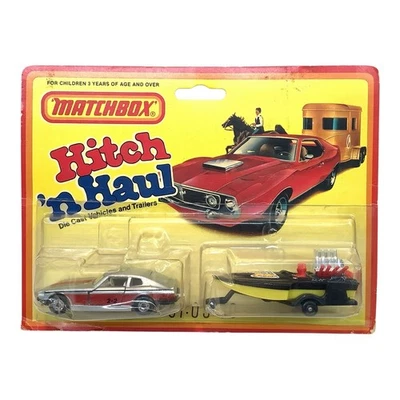 Винтажный Комплект Matchbox Hitch'n Haul Sea Fire Boat TP-30 Datsun Lesney 1982 в коробке - Изображение 1 из 4