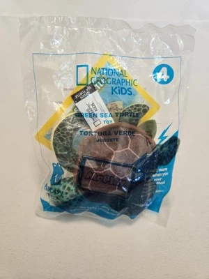 BRAND NEW! 2018 McDonalds National Geographic Kids #4 GREEN SEA TURTLE Plush - Image 1 of 2
