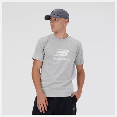 New Balance Sport Essentials T-Shirt Mens Gray 100% Cotton Short Sleeve Pullover - Image 1 of 4