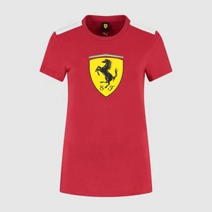 Scuderia Ferrari F1 Women's Large Shield T-Shirt Dark Red - Picture 1 of 2