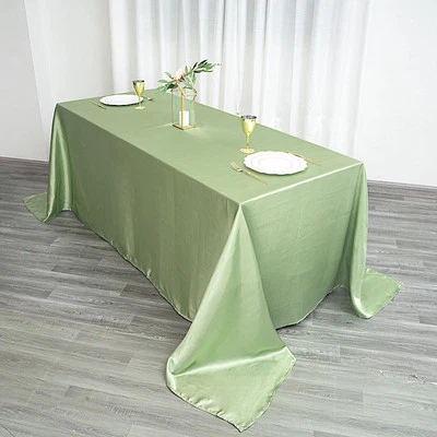 6 pcs 90x132" SATIN Rectangular TABLECLOTHS Wedding Party Catering Decorations - Image 1 of 3